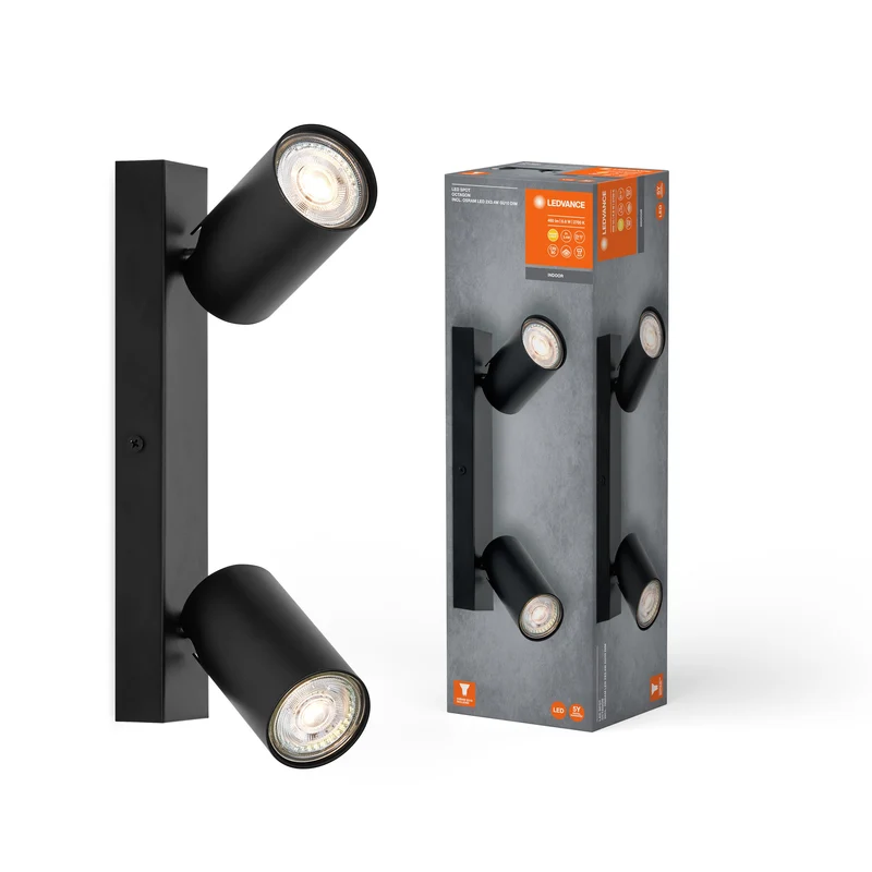 LEDVANCE FARETTO LED OTTAGONALE Plafoniera 2 x 3,4W, GU10, 460lm, nero