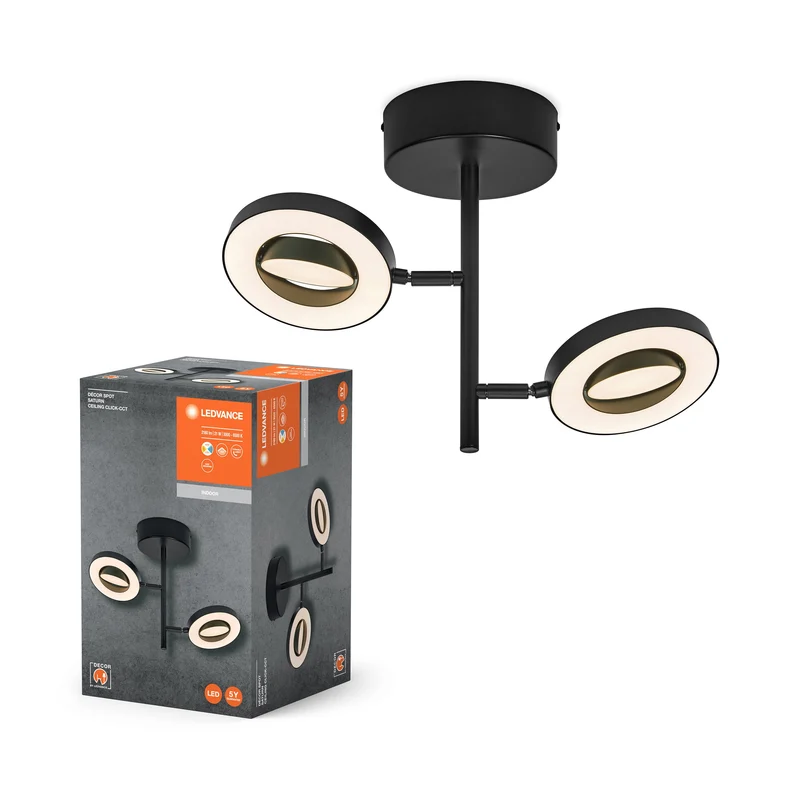LEDVANCE DECOR SPOT SATURN lampada da soffitto, 21W, 465lm, nero