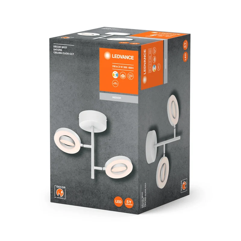 LEDVANCE DECOR SPOT SATURN lampada da soffitto, 21W, 635lm, bianco