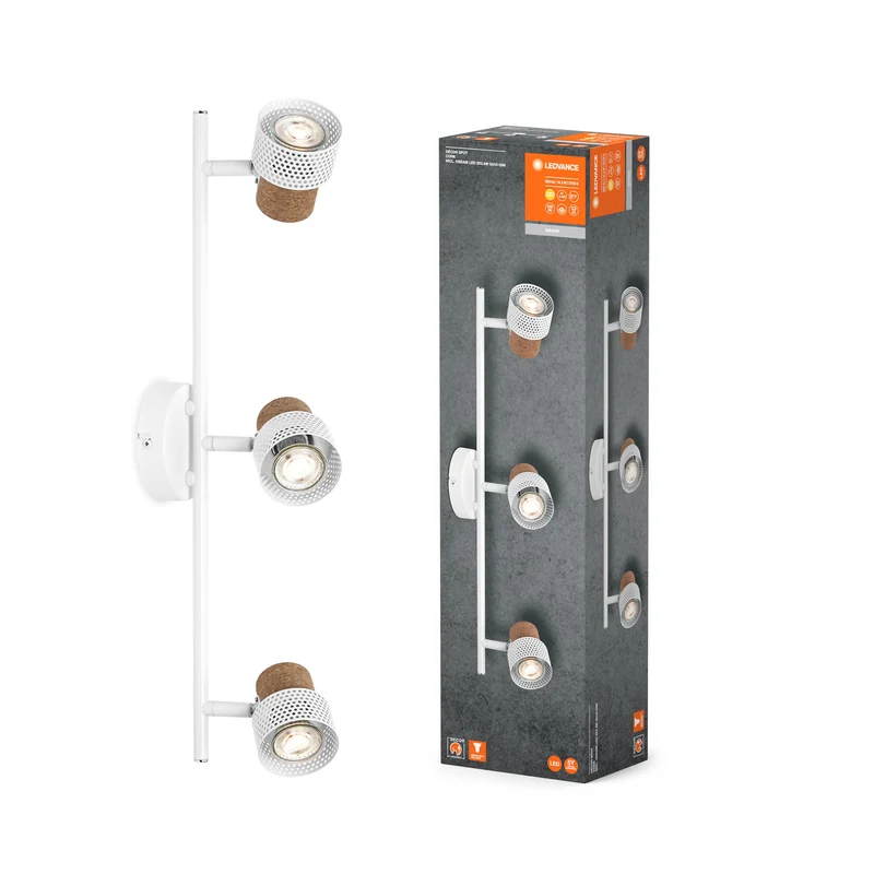LEDVANCE DECOR SPOT CORK lampada da soffitto, 3 x 3,4W, 690lm, bianco