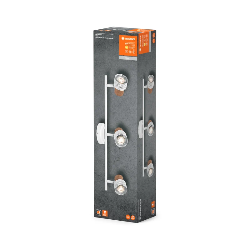 LEDVANCE DECOR SPOT CORK lampada da soffitto, 3 x 3,4W, 690lm, bianco