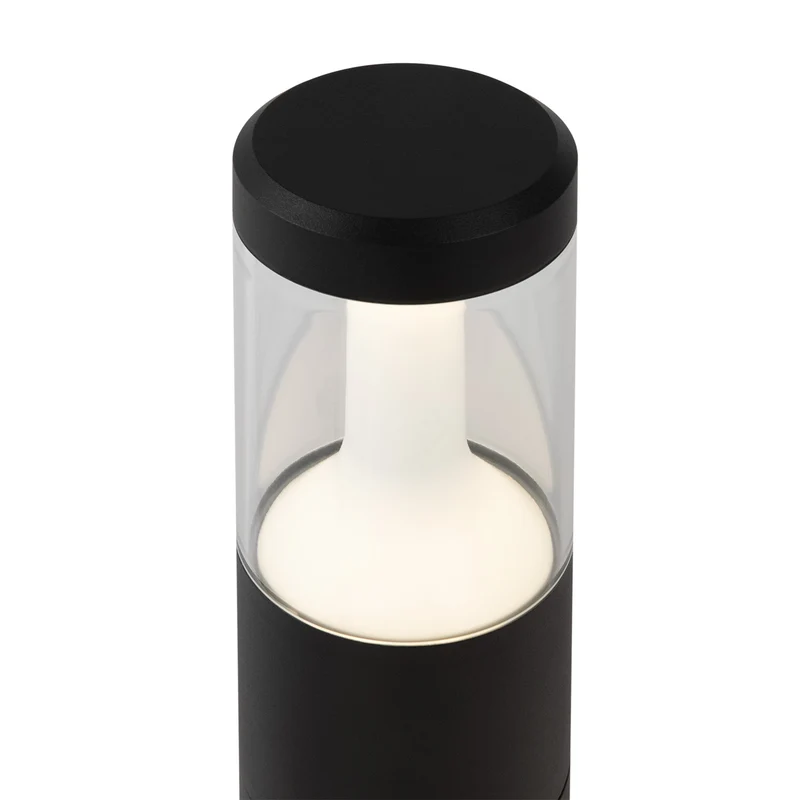 Koln - Borne LED cylindrique en acier, style contemporain