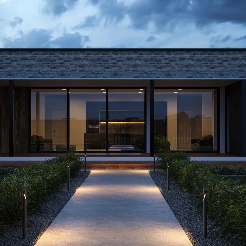 Hagen - Borne LED élancée en acier, style contemporain