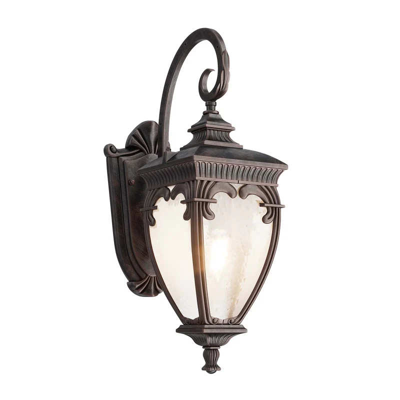Fleur - Applique murale façon lanterne en acier, style baroque