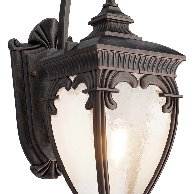 Fleur - Applique murale façon lanterne en acier, style baroque
