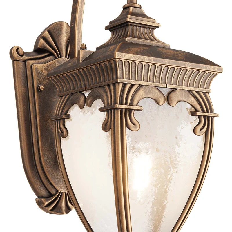 Fleur - Applique murale façon lanterne en acier, style baroque