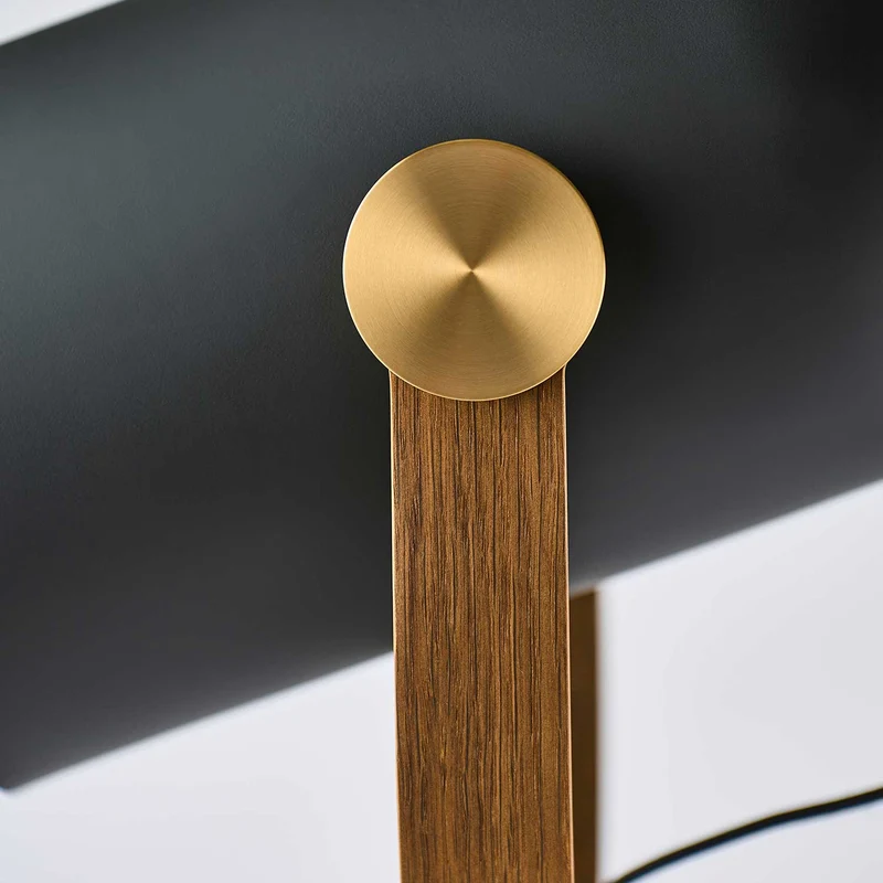 Model 362 Carronade - Lampadaire en acier et bois, style industriel