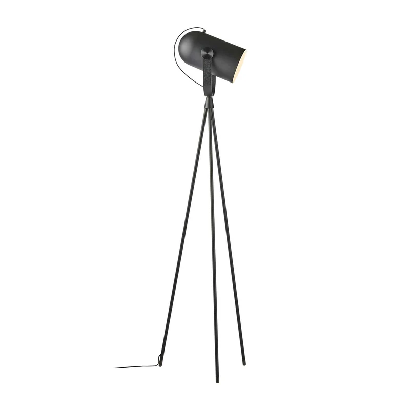 Model 362 Carronade - Lampadaire en acier et bois, style industriel