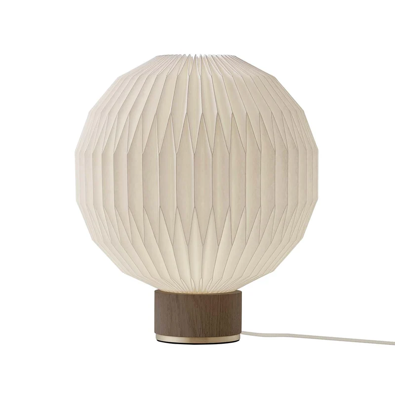 Model 375 - Lampe à poser en bois et papier plissé, style scandinave