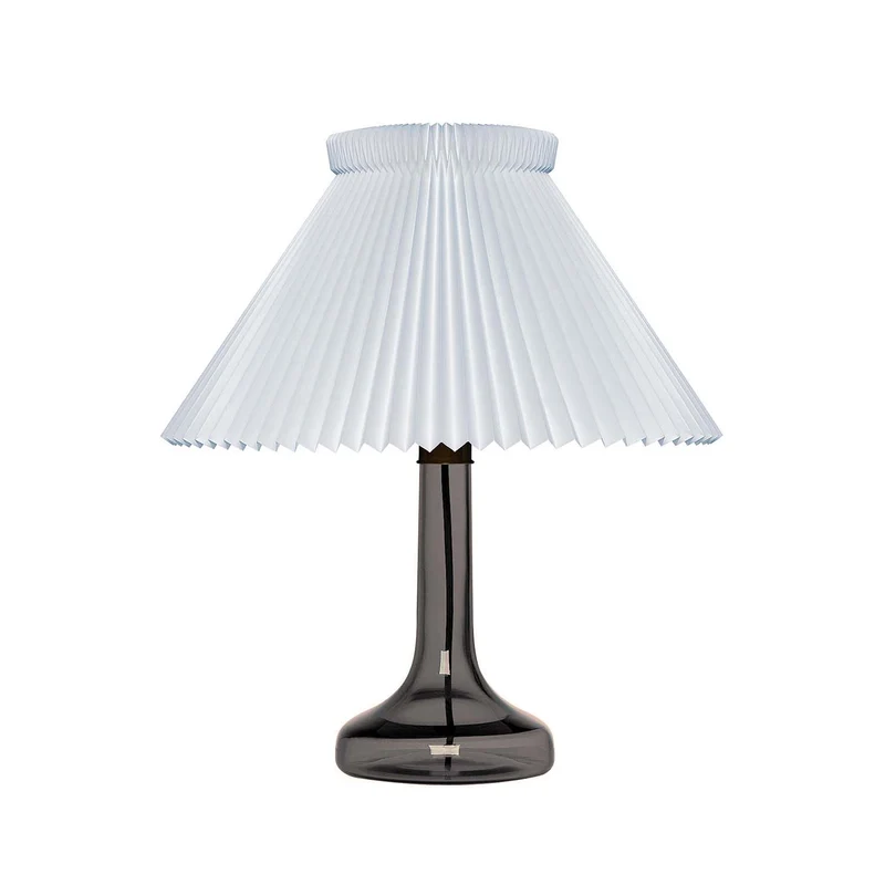 Model 343 - Lampe à poser en verre et papier plissé, style baroque