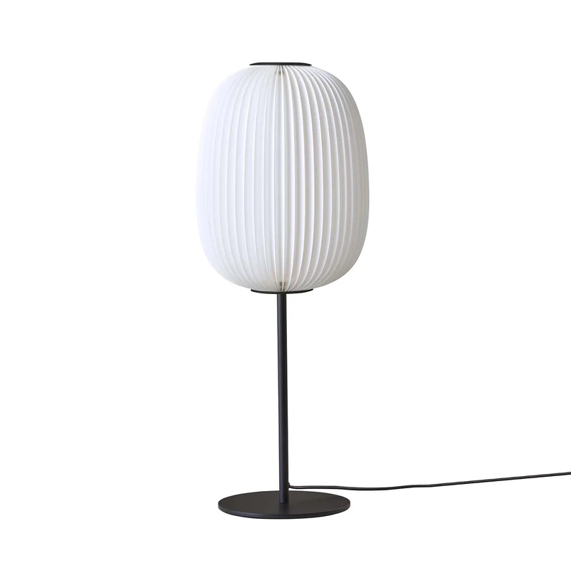 Model 335 Lamella - Lampe à poser en acier et PVC plissé, style scandinave