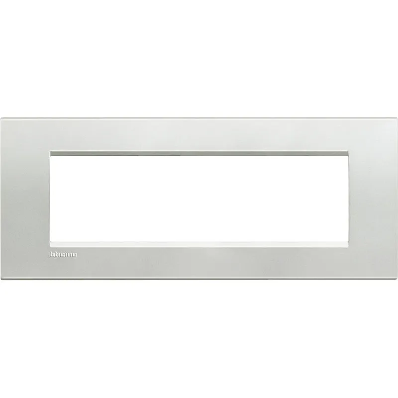 BTICINO LNA4807AG - Placca 7 Posti Quadra Argento LivingLight