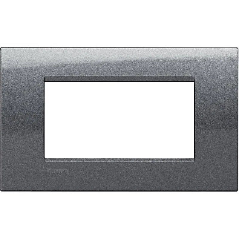 BTICINO LNA4804AC - Placca Acciaio 4 Posti Quadra Bticino Living