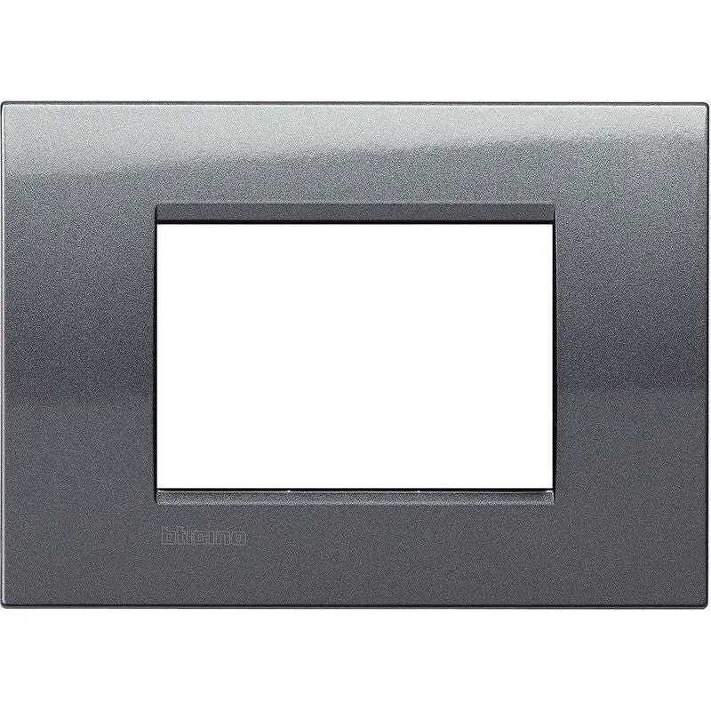 BTICINO LNA4803AC - Placca Acciaio 3 Posti Quadra Bticino Living