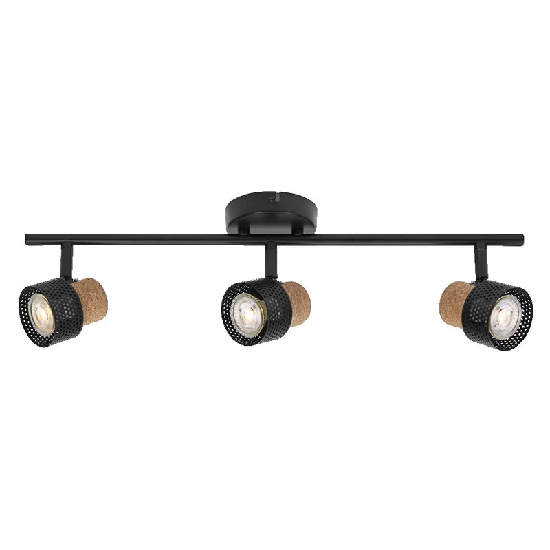 LEDVANCE DECOR SPOT CORK lampada da soffitto, 3 x 3,4W, 690lm, nero