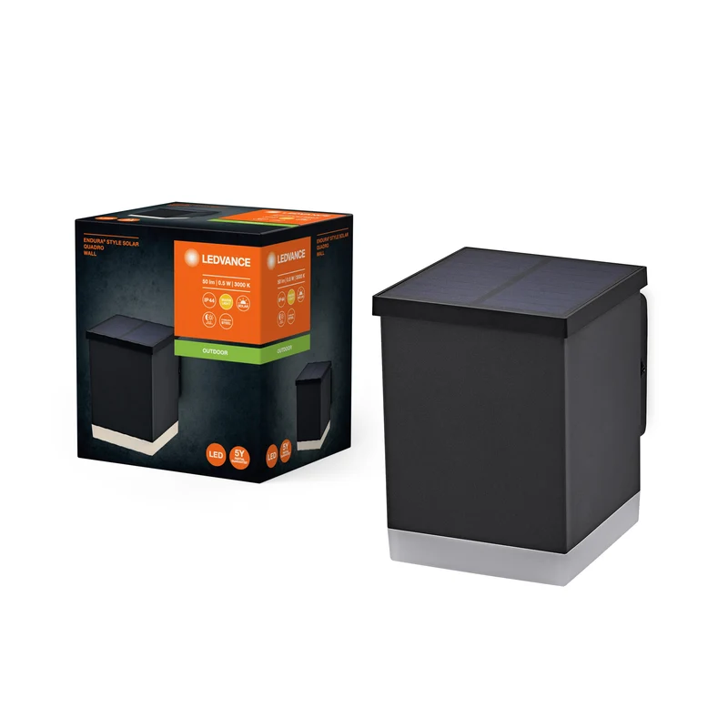 LEDVANCE ENDURA STYLE SOLAR QUADRO APPLIQUE DA PARETE ESTERNA, 0,5W, 50lm