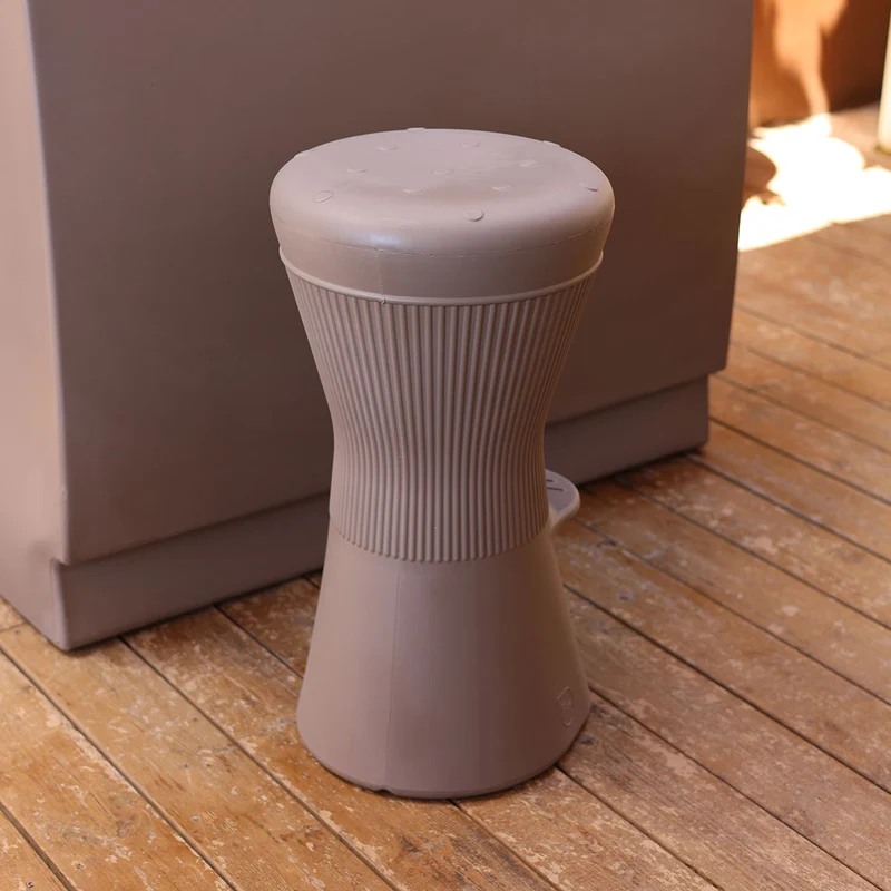 SGABELLO ALTO ROTONDO CORFU 74 COLORE TAUPE