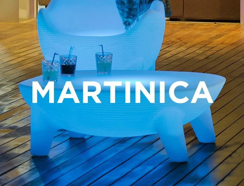 Set x1 Tavolino Martinica + x2 Poltrona da esterno Aruba