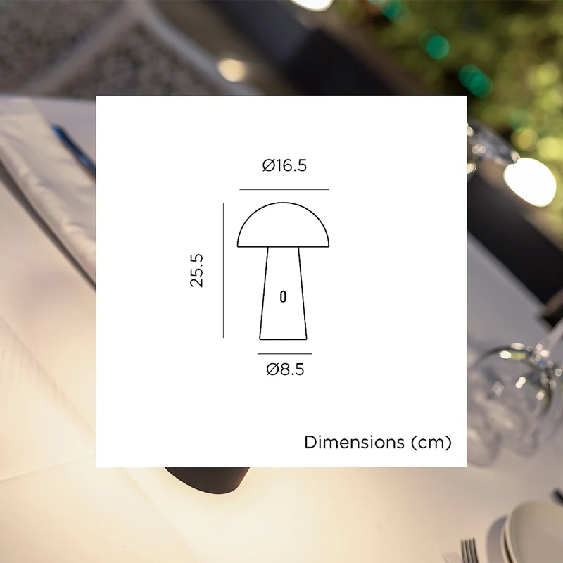 Lampada decorativa a batteria SHITAKE BIANCO