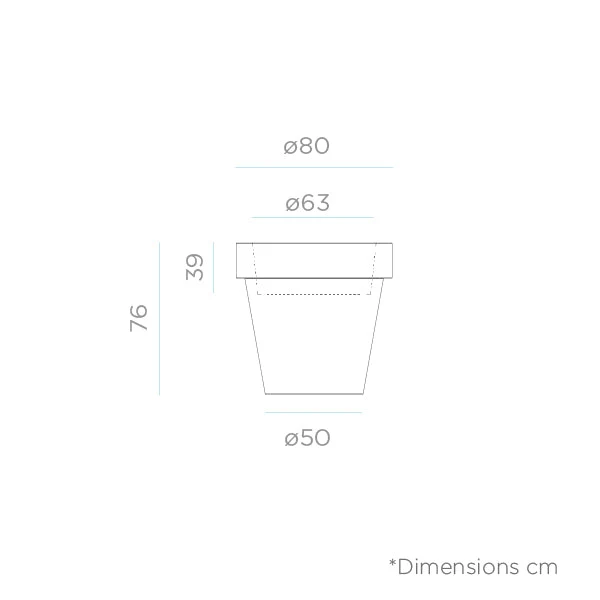 Vaso grande con luce MAGNOLIA 80CM