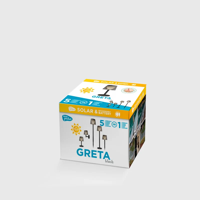 Lampada solare GRETA (5 Lampades in 1) - Colore Nero