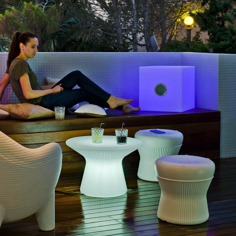 SGABELLO TONDO CORFU 40 CON LUCE / SENZA LUCE