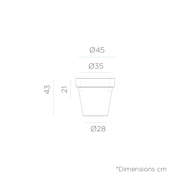 Vaso tondo con luce MAGNOLIA 45