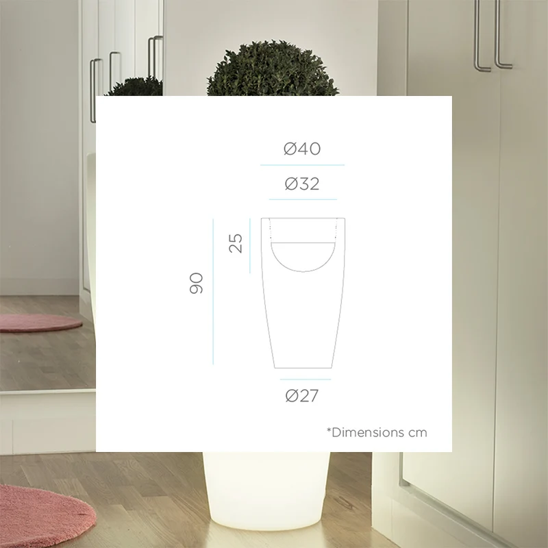 Vaso con luce BAMBÚ 90