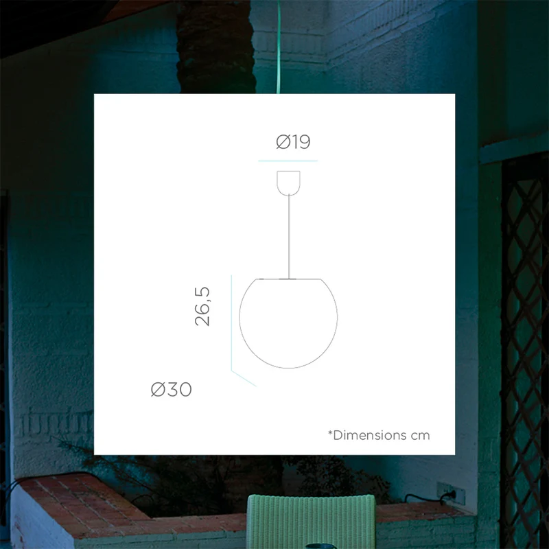 Lampada ciondolo sferico Buly 30