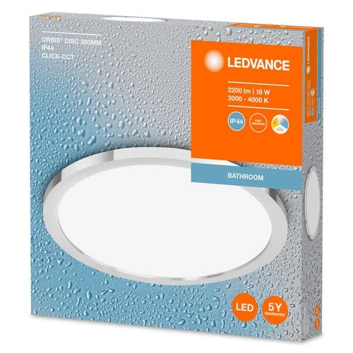 LEDVANCE ORBIS DISC lampada da bagno, cromo, 18W, 2200lm