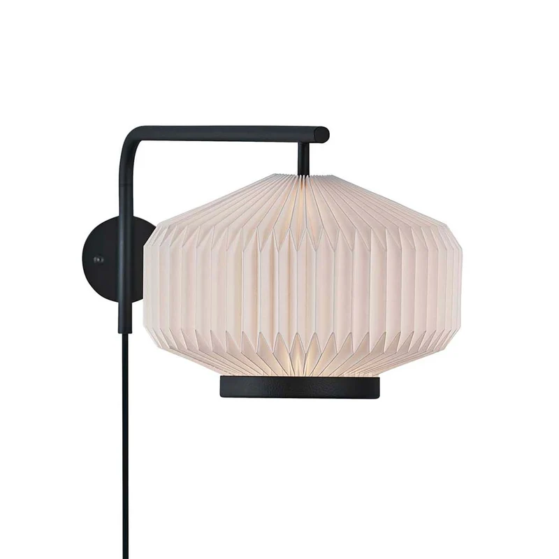 Model 286 Shibui - Applique murale en acier et PVC plissé, style japandi
