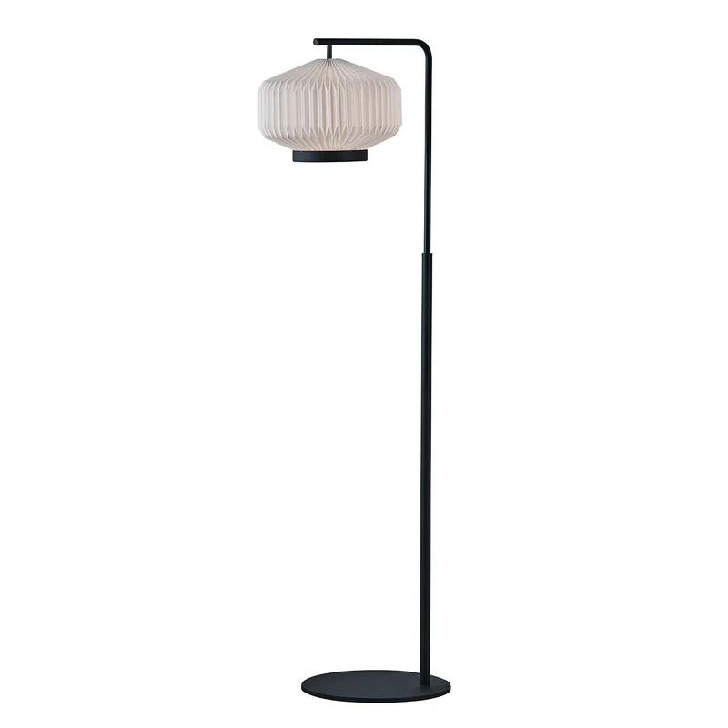 Model 386 Shibui - Lampadaire en acier et PVC plissé, style japandi