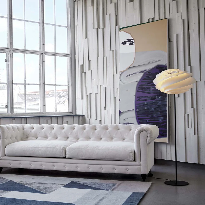Model 331 Swirl - Lampadaire en ABS plissé, style scandinave