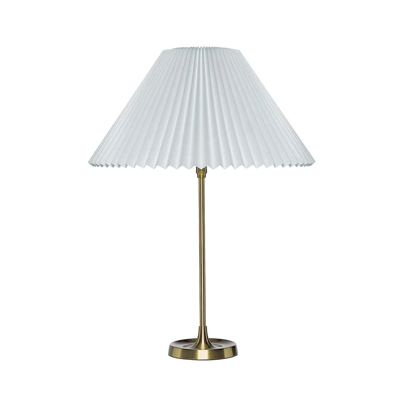 Model 307 - Lampe à poser en laiton et papier plissé, style vintage