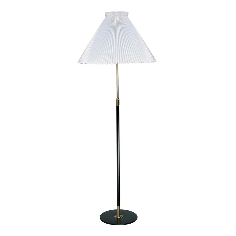 Model 351 - Lampadaire en laiton et papier plissé, style vintage
