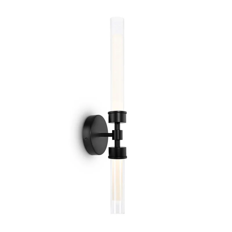 Stelo - Applique murale LED tubulaire en verre et acier, style Art déco