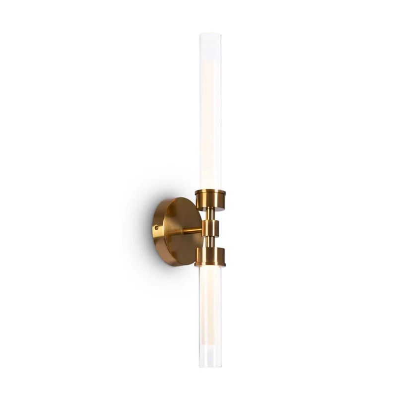 Stelo - Applique murale LED tubulaire en verre et acier, style Art déco