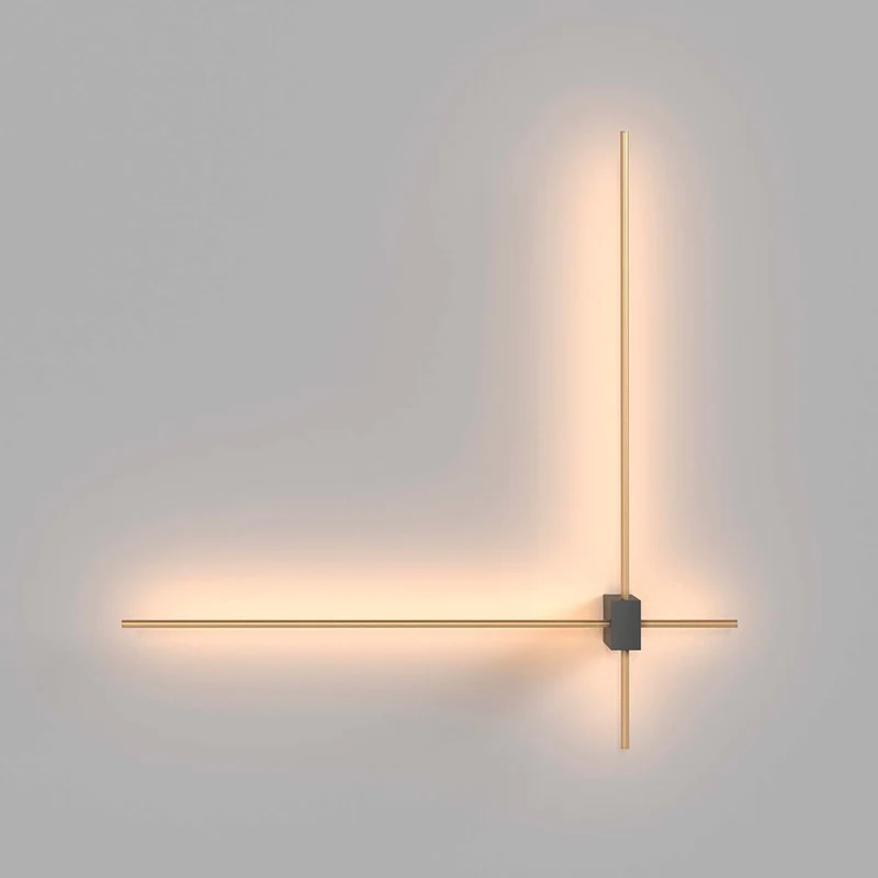Pars - Applique murale LED à tiges croisées en verre et acier, style Art déco