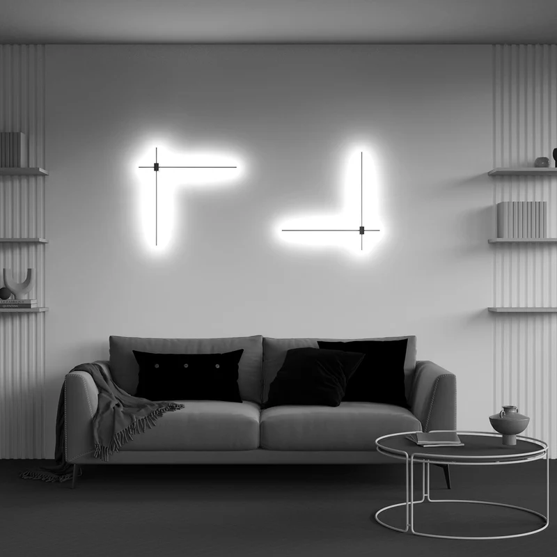 Pars - Applique murale LED à tiges croisées en verre et acier, style Art déco