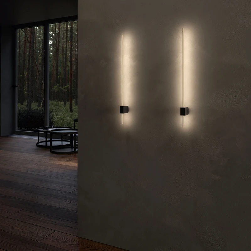 Pars - Applique murale LED verticale en verre et acier, style Art déco