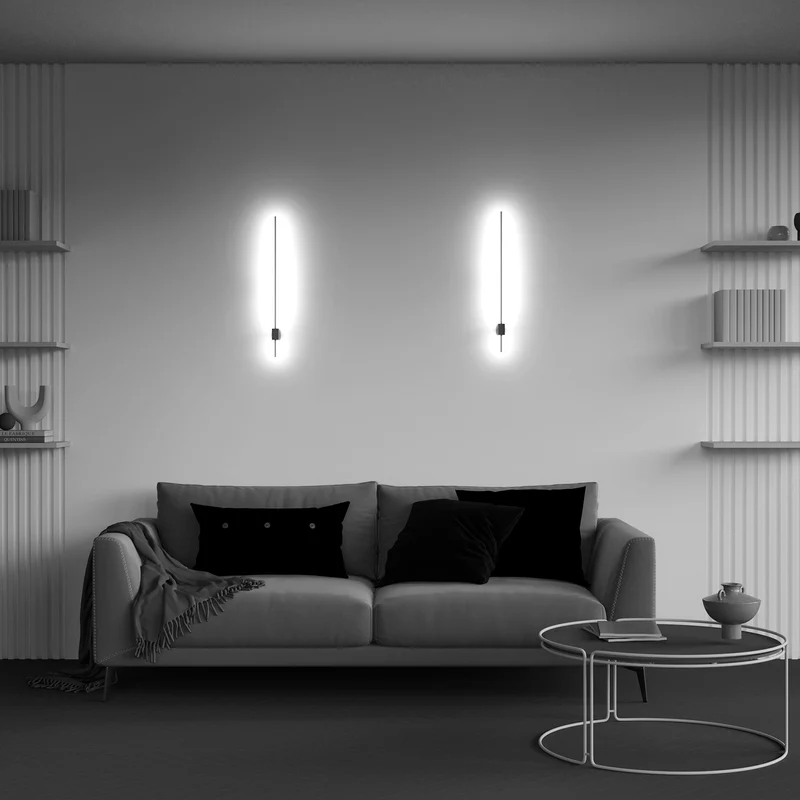 Pars - Applique murale LED verticale en verre et acier, style Art déco