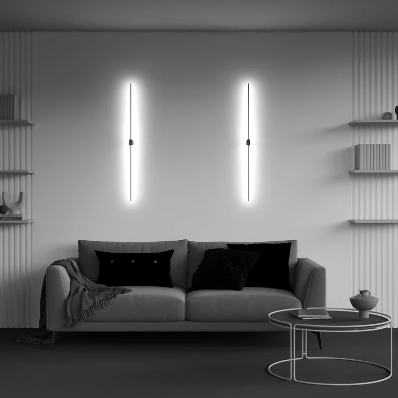 Pars - Applique murale LED verticale en verre et acier, style Art déco