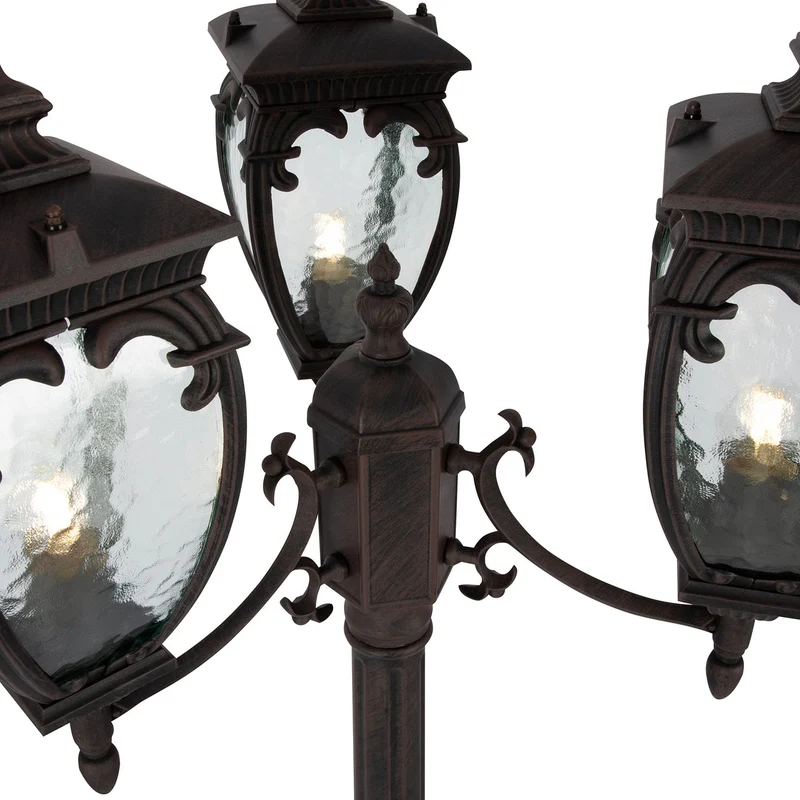 Fleur - Lampadaire lanterne de 239 cm en acier, style baroque