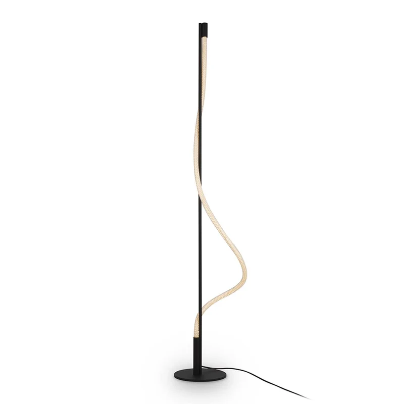 Tau - Lampadaire LED à ruban souple en acier, style Art déco