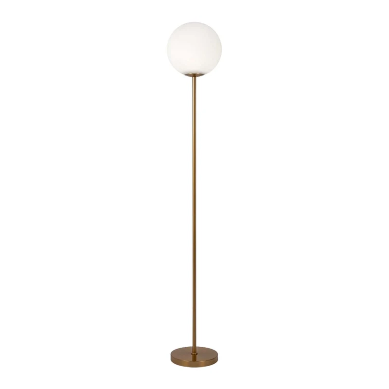 Ring - Lampadaire LED à globe décentré en acier et verre, style Art déco
