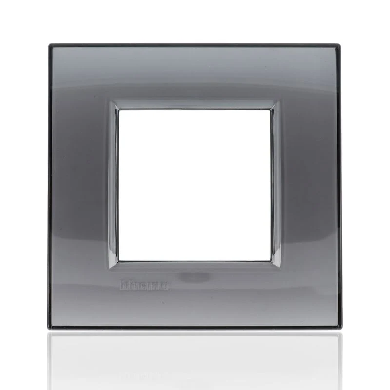 BTICINO LNA4802KF - placca quadra 2 moduli - fumo di londra