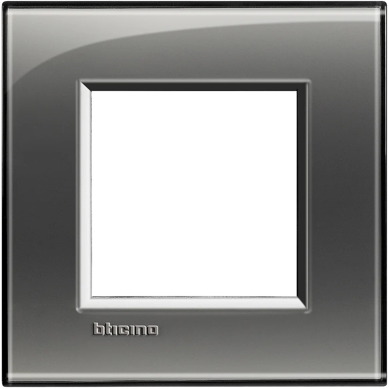 BTICINO LNA4802KF - placca quadra 2 moduli - fumo di londra