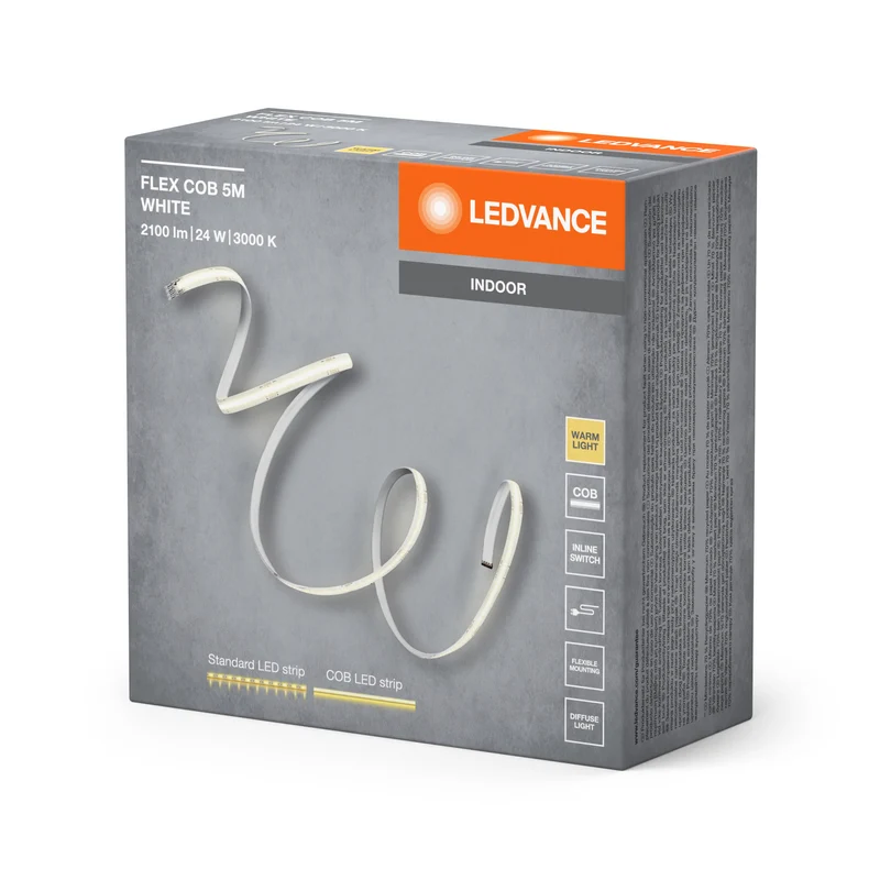 LEDVANCE FLEX COB 5M striscia LED, gialla, 22W, 1750lm