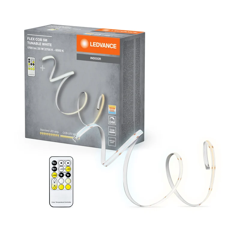 LEDVANCE FLEX COB 5M striscia LED TW RC, gialla, 30W, 1700lm
