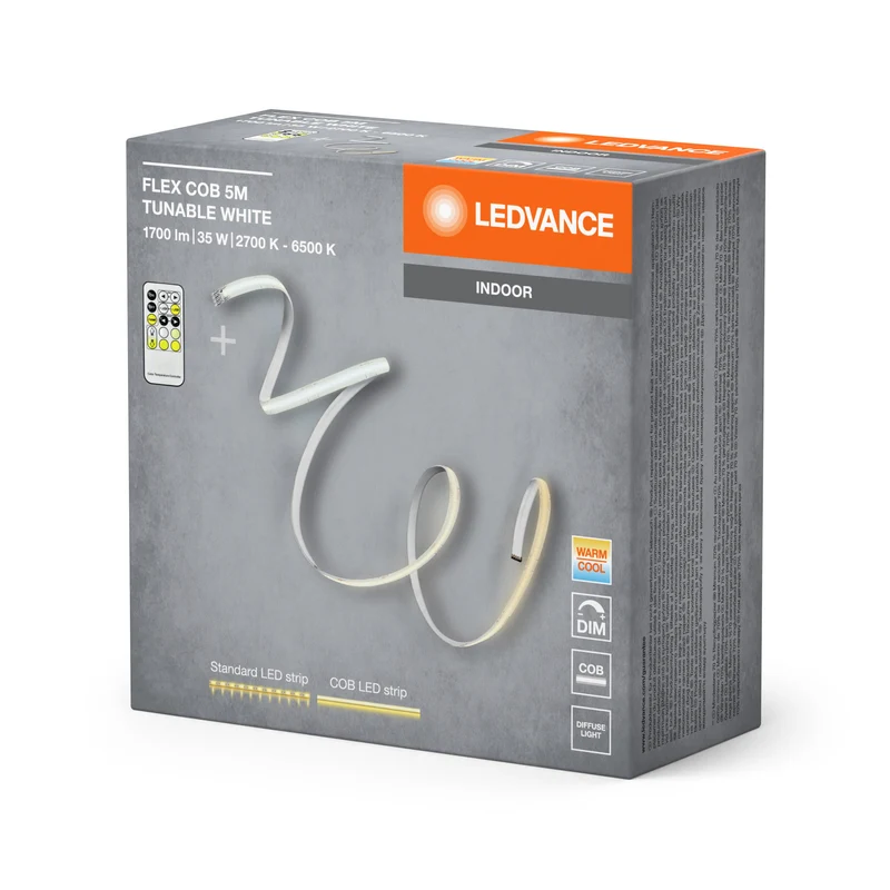 LEDVANCE FLEX COB 5M striscia LED TW RC, gialla, 30W, 1700lm